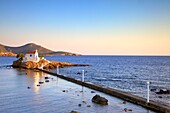 White Chapel at Agios Isidoros, Leros, Dodecanese, Greek Islands, Greece, Europe