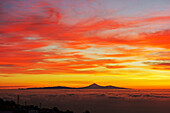 View from El Pinar towards Tenerife at sunrise, El Hierro, Canary Islands, Spain, Atlantic, Europe