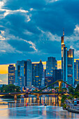 City skyline and River Main, Frankfurt am Main, Hesse, Germany, Europe