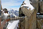 Viewing platforms and walkways, Aiguille du Midi, Mont Blanc Massif, Chamonix, Haute Savoie, French Alps, France, Europe