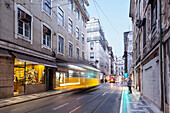 Trams in the streets of Lisbon, Portugal, Europe