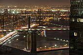 Brooklyn Bridge, Manhattan Bridge, Williamsburg Bridge, East River,  New York, USA