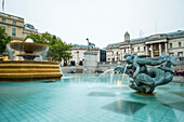Fountains, Trafalgar Square, London, England, United Kingdom, Europe