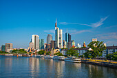 City skyline across River Main, Frankfurt am Main, Hesse, Germany, Europe
