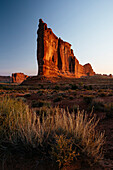 Courthouse Towers at dawn, Arches National Park, Utah, United States of America, North America