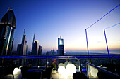 Panorama Ausblick von einem Hochhaus, Sheikh Zayed Road, Dubai, Vereinigte Arabische Emirate, VAE