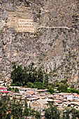 Pinkullyuna Inca Storehouses above Ollantaytambo, Sacred Valley of the Incas Urubamba Valley, near Cusco, Peru, South America