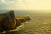 Aerial view of Neist Point cliffs, Isle of Skye, Scotland
