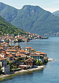 Aerial view of Lake Como and Tremezzo waterfront, Italy