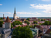 High angle view of Tallinn cityscape, Estonia