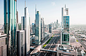 Aerial view of Dubai cityscape, United Arab Emirates