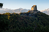 Sacra di San Michele at Sunset, Mount Pirchiriano, Italy