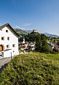 Tarasp village, Scoul, Unterengadin, Grisons, Switzerland
