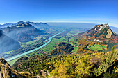 Asten, Wendelsteingebiet, Inntal und Heuberg, Blick vom Kranzhorn, Kranzhorn, Chiemgauer Alpen, Oberbayern, Bayern, Deutschland