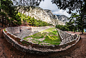Ruins of a racing track and seating, Delphi, Greece