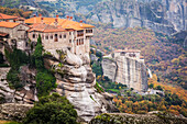 Monasteries perched on cliffs, Meteora, Greece