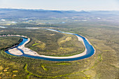 Aerial view of the foothills of the Brooks Range junction of the Koyukuk and John Rivers, Brooks Range, Alaska, United States of America