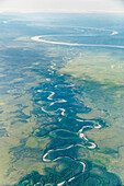 Aerial view of the Yukon River, Alaska, United States of America
