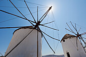 Traditional windmills, Chora, Mykonos, Greece