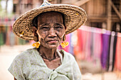 Tattooed woman of a Chin Tribe Village, Chin State, Myanmar Burma, Asia