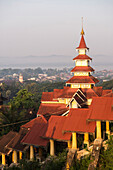 Kyaik Tan Lan Pagoda, the hill top temple in Mawlamyine, Mon State, Myanmar Burma, Asia