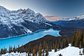 Peyto Lake at Sunset, Banff National Park, UNESCO World Heritage Site, Rocky Mountains, Alberta, Canada, North America
