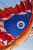 Low angle view of hot air balloon against sky