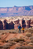 Jeet Grewahl and Bill Boardman riding the White Rim Trail in Canyonlands National Park, UT.