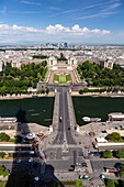 The Gardens of the Trocadero and the Palais de Chaillot as seen from the Eiffel Tower, Paris, France, Europe