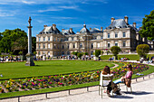 Luxembourg Garden with Palais du Luxembourg, Paris, France, Europe