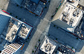 Aerial view of New York City intersection, New York, United States