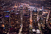Aerial view of Los Angeles cityscape, California, United States