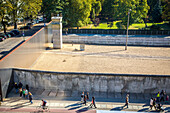 bernauer strasse, the berlin wall memorial is the main commemorative of the division of germany, it is set up on the former border, berlin, germany