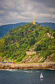 monte urgull entrance to la concha bay, san sebastian, donostia, basque country, spain