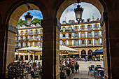 constitution square, old town, san sebastian, donostia, basque country, spain