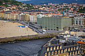 zurriola beach, kursaal cubes, convention center, san sebastian, donostia, basque country, spain