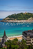 la concha bay and beach, san sebastian, donostia, basque country, spain