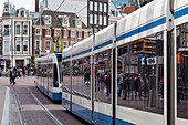 tramway on koningsplein and singel, amsterdam, holland