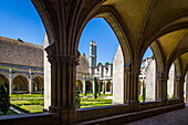 the cloister and its garden, royaumont abbey, asnieres sur oise, (95) val d'oise, ile de france