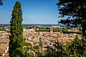 view of the city of orange from the saint eutrope hill, orange, vaucluse (84), paca, provence alpes cote d'azur, france