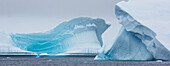 Iceberg graveyard behind Pleneau Island near Lemaire Channel, Antarctica