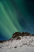 Polarlichter in der Nähe von Vik, Ringstraße, Berge, Island
