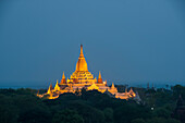 Ananda Temple at night, Temples of Bagan Pagan, Myanmar Burma, Asia