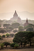 Mingalazedi Pagoda at the Temples of Bagan Pagan at sunset, Myanmar Burma, Asia