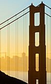 Golden Gate Bridge and San Francisco at dawn, California, United States of America, North America