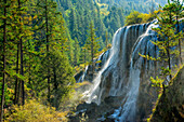Pearl Shoal Waterfall, Unesco World Heritage Site, Jiuzhaigou National Park, Sichuan Province, China, East Asia