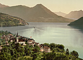Lake Lucerne, Vitznau, Switzerland, Photochrome Print, circa 1900