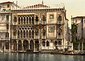 Golden House, Grand Canal, Venice, Italy, Photochrome Print, circa 1901