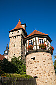 Turm der Kirchenburg in der Altstadt, Ostheim, Rhön, Bayern, Deutschland