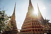 back lit pagoda, temple Wat Pho, Bangkok, Thailand, Southeast Asia